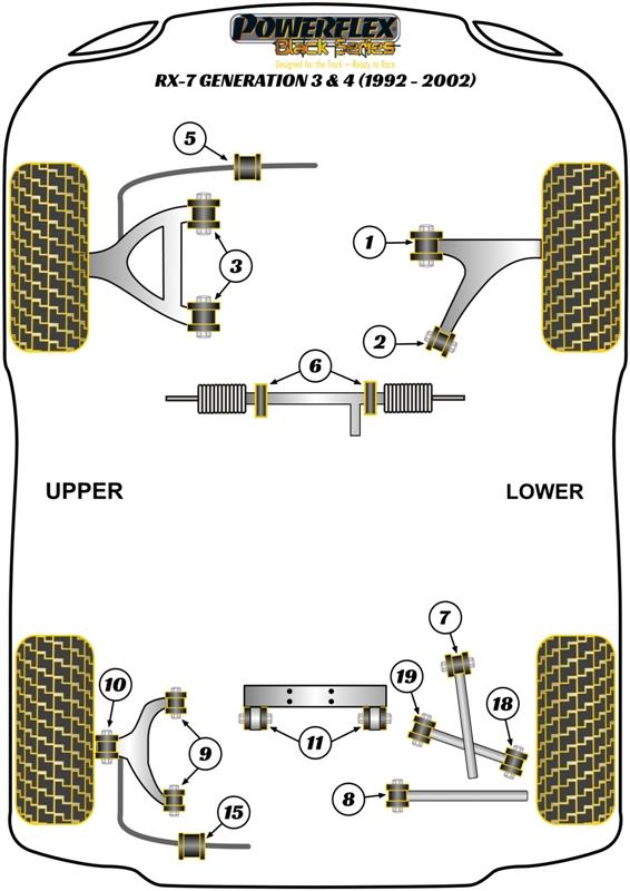 Rear Diff To Cross Member Bush RX-7 Gen 3 - FD3S, heritage