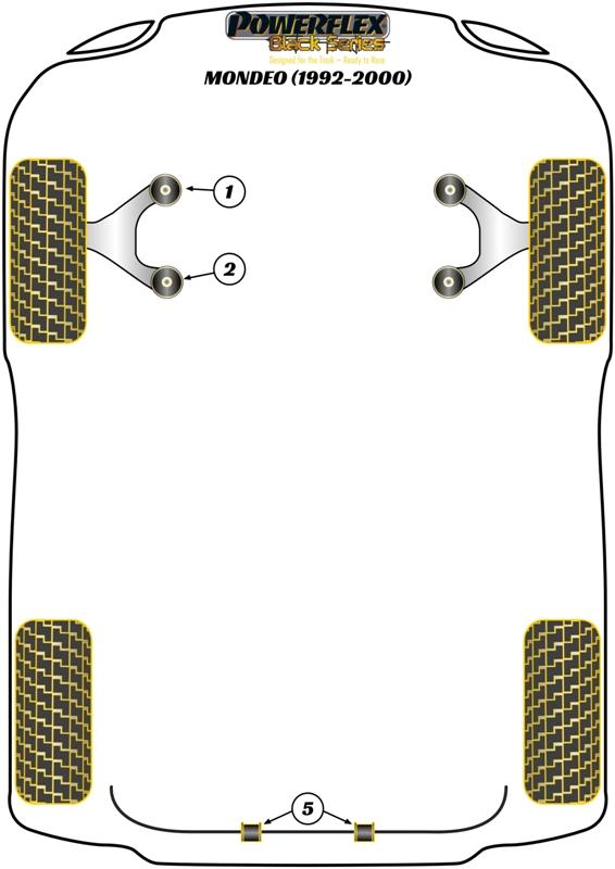 Achterste stabilisatorstangbevestiging 18 mm Mondeo Models, Sierra Models, black