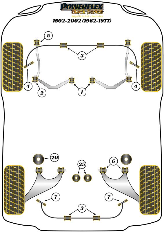 Stabilisatorstangbus 20 mm 02 Series, black