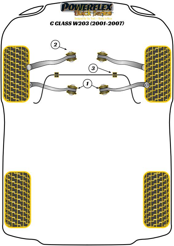 Voorste stabilisatorstang binnenbus 23 mm C-CLASS, CLK, straat