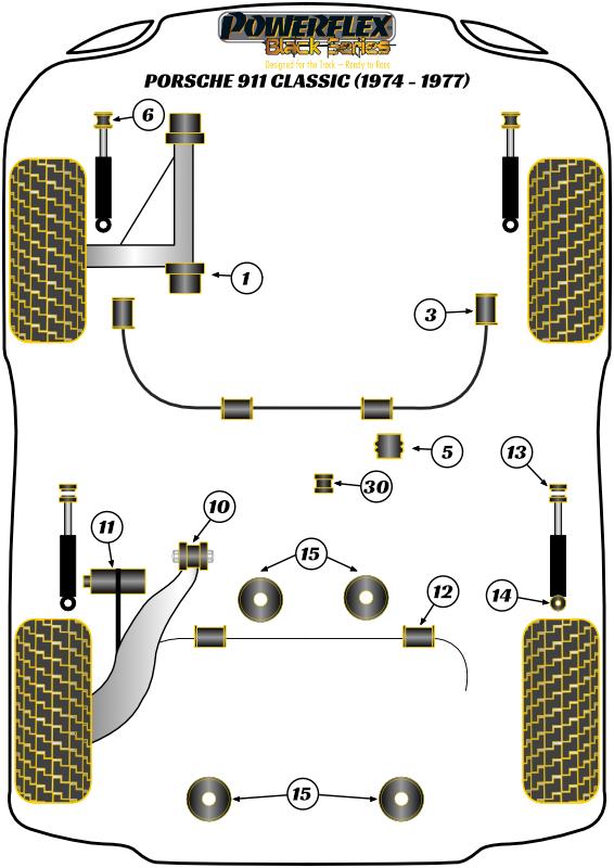 036099A: Rear suspension bush kit SPORT