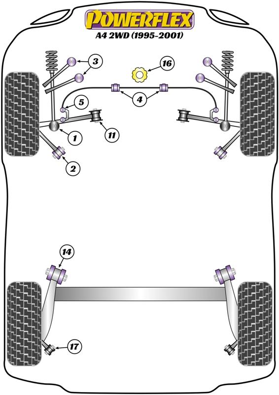 Voorste stabilisatorstangbus 26,8 mm A4 / S4 / RS4, A5 / S5 / RS5, A6 / S6 / RS6, A7 / S7 / RS7, A8 / S8, Superb Models, Passat Models, black