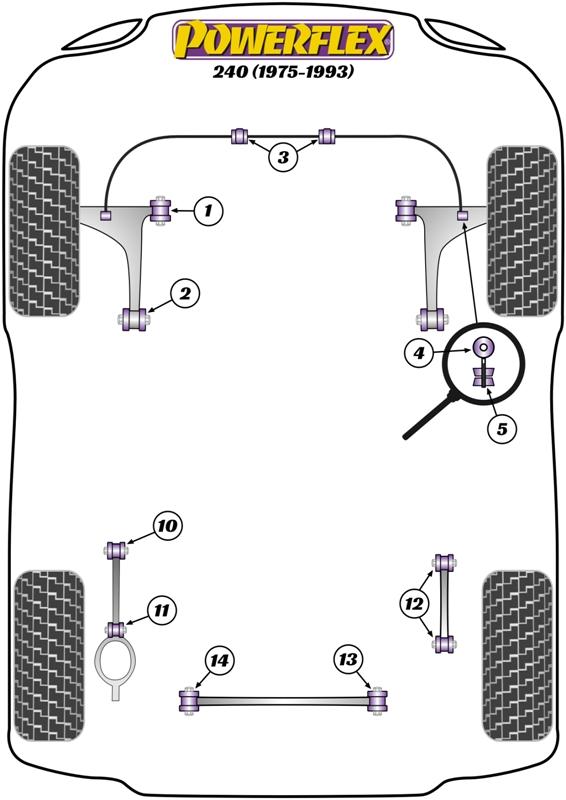 Achterste draagarm naar chassisbus 240, 260, black