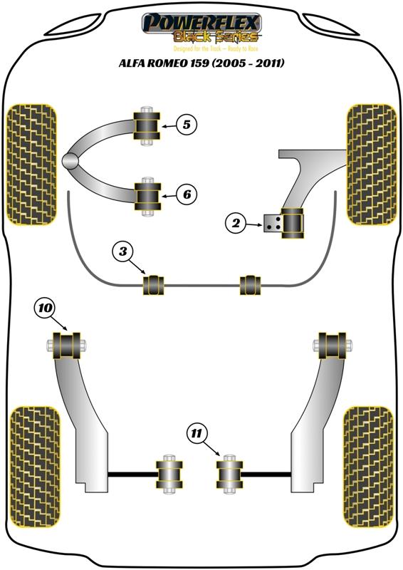 Anti-Roll Bar Lateral Support Clamps 21-22mm 159, Brera 939, Spider 939, Roll Bar Lateral Support Clamps, road