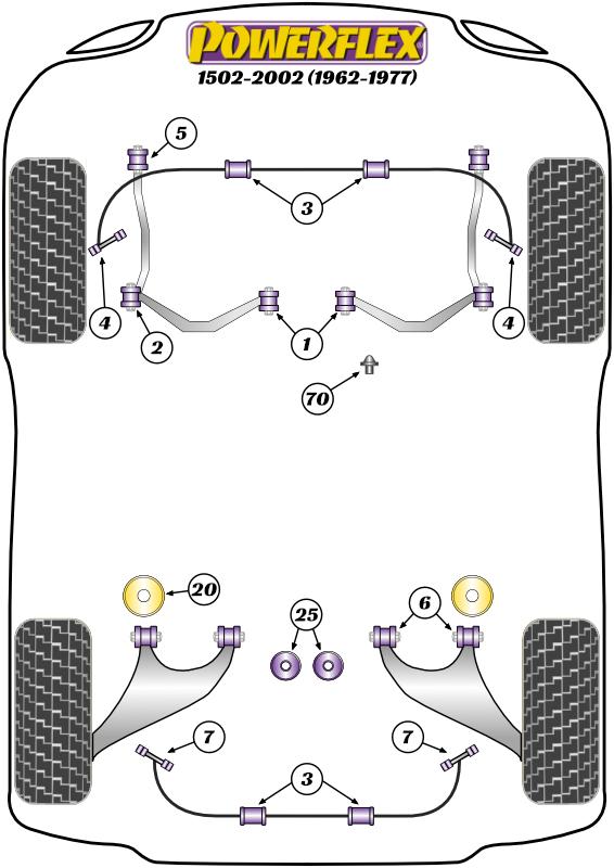 Stabilisatorstangbus 20 mm 02 Series, black