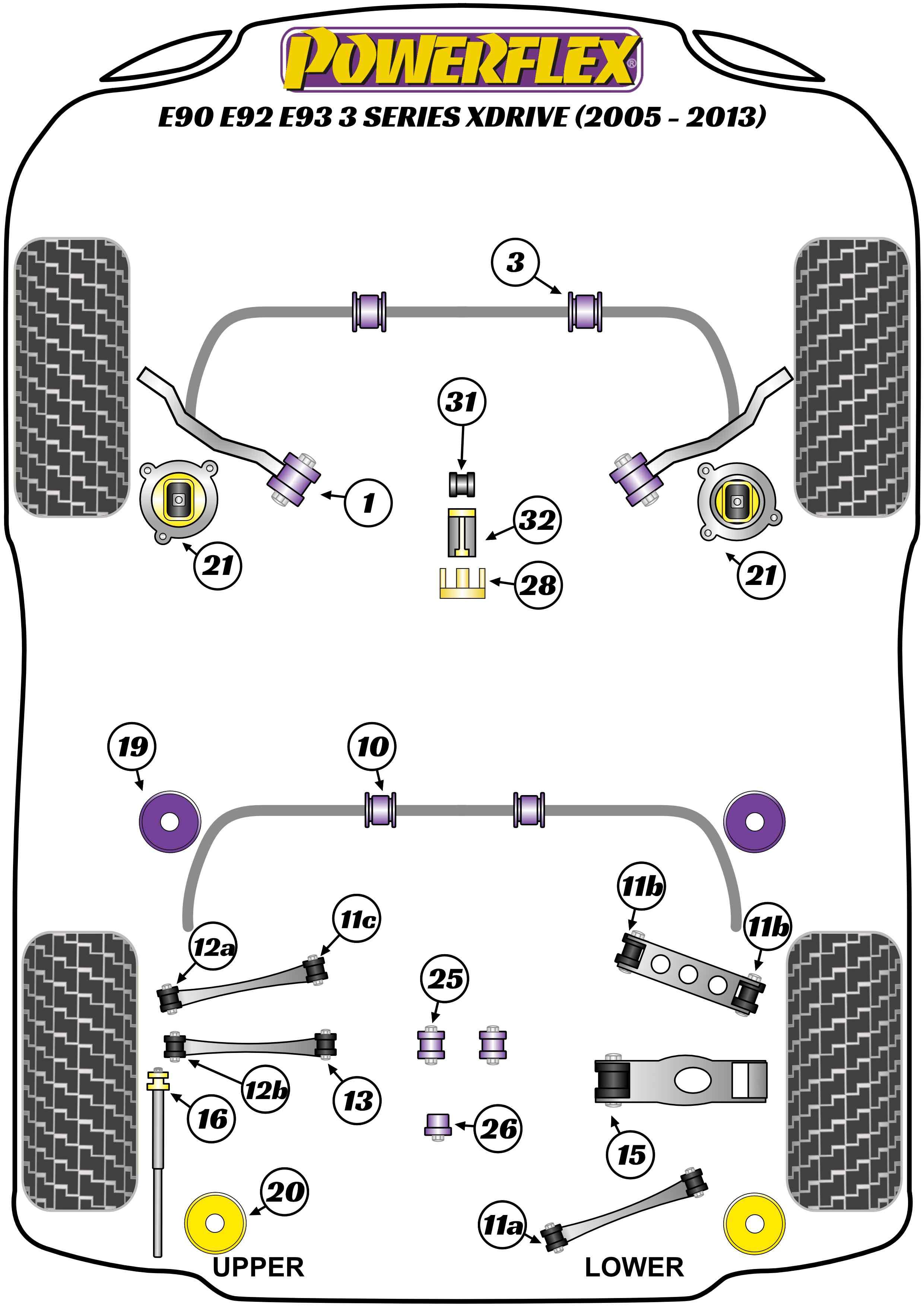 Tussenbakbusinzetstuk (afgestemd/track) 3 Series, X Series, straat