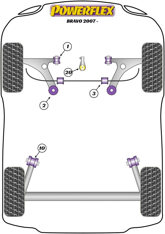 200004A: Achterste draagarmbus - voor 46 mm SPORT