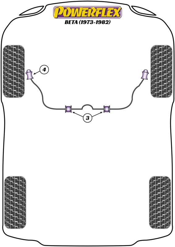 Voorste stabilisatorstang buitenste bus 16 mm Beta inc Volumex, black