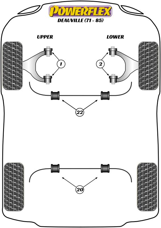 Front Upper Wishbone Bush Deauville, Longchamp, Pantera, 208GTB/GTS, 308GTB/GTS, 328GTB/GTS, 288GTO, 330GTC, 348, 365 GTB/4 Daytona, 365GT4 BB, 400GTi, 412GT, 456, 512BBi, 550 Maranello & Barchetta, 575 Maranello & Superamerica (2002 - 2006), Dino 206/246