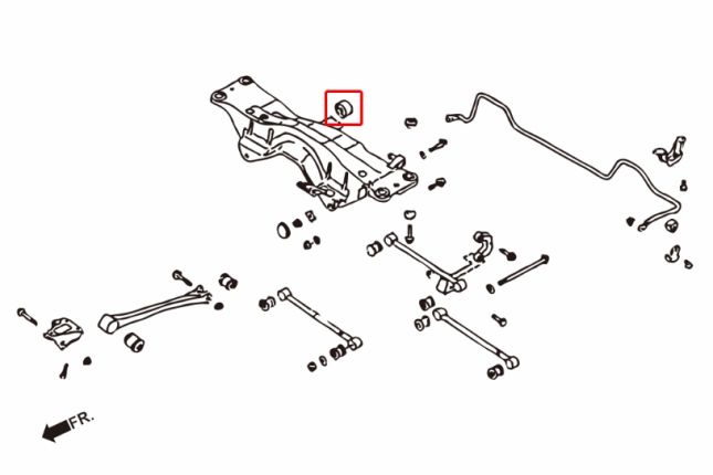 LEGACY-95-99 IMPREZA GC / GF 94-00 IMPREZAachter DIFFERENTIEEL TO SUBFRAME bus(hard RUBBER)