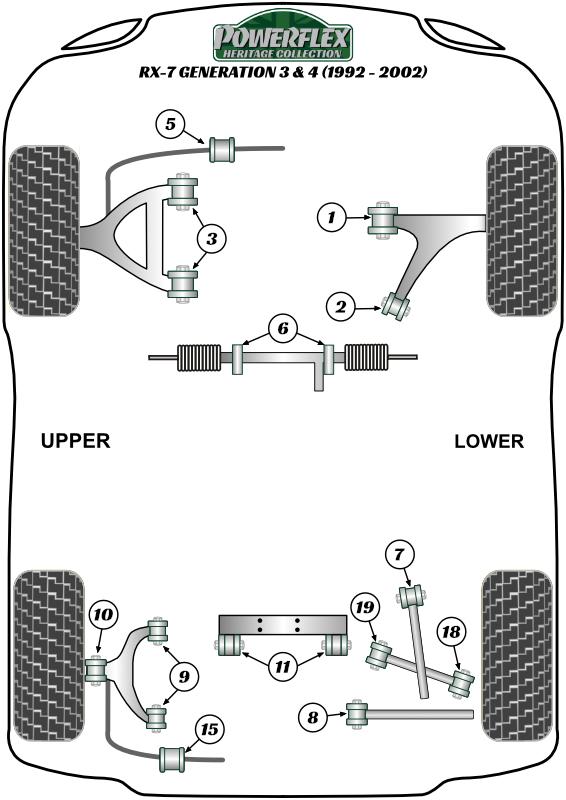 Rear Diff To Cross Member Bush RX-7 Gen 3 - FD3S, heritage
