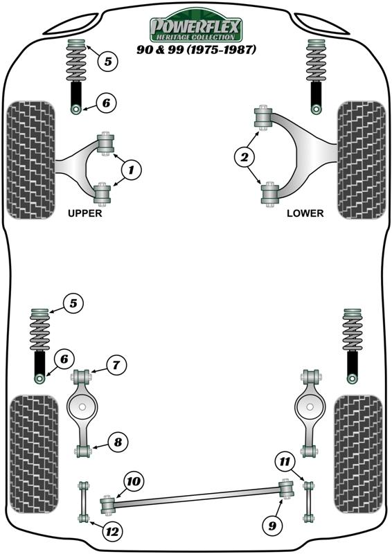 Upper Shock Absorber Bush 90 & 99, 900, 96, 99, road