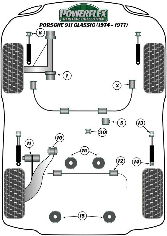 036099A: Rear suspension bush kit SPORT