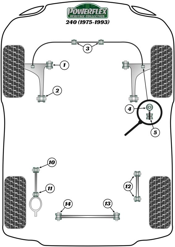 Achterste draagarm naar chassisbus 240, 260, black