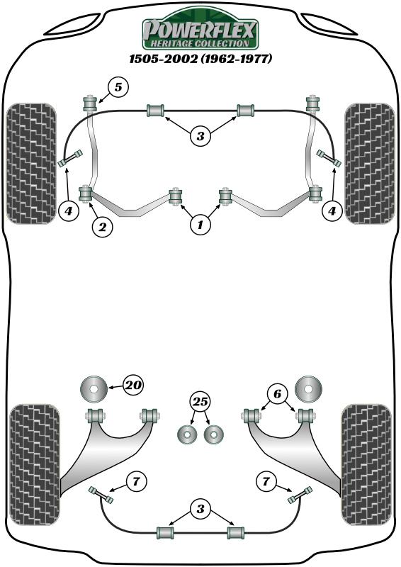 Stabilisatorstangbus 20 mm 02 Series, black