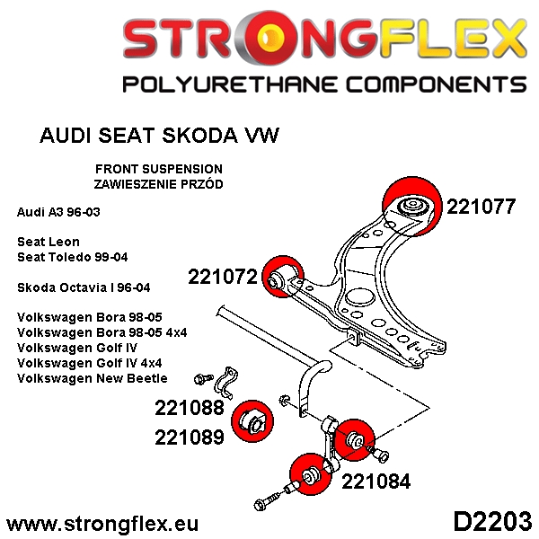 226018A: Voorwielophangingsset SPORT