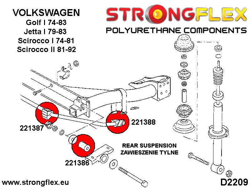 226207A: Front suspension and ream beam bush kit SPORT