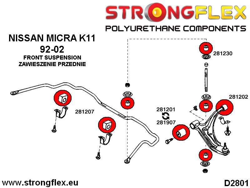281201A: Front wishbone - front bush 28,5mm SPORT