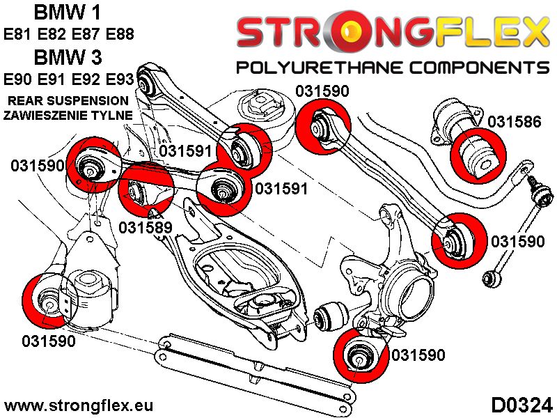 036216A: Full suspension polyurethane bush kit SPORT