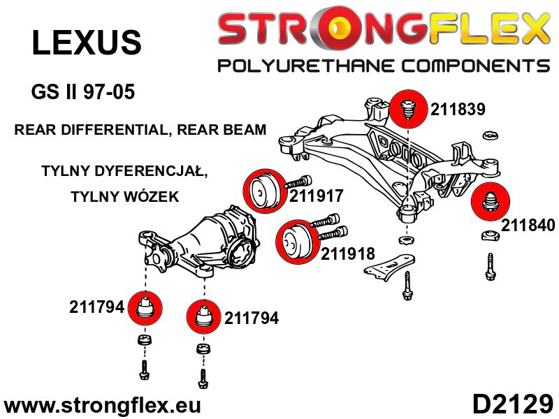 216234B: Rear beam bush kit