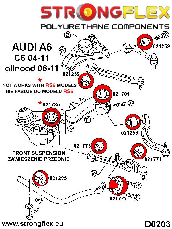 021285A: Voorste stabilisatorstangbus SPORT