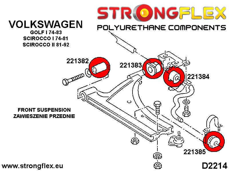 221384B: Binnenbus van stabilisatorstang vooraan