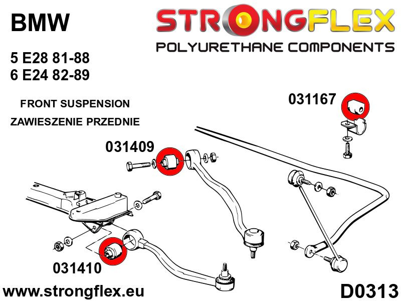 036052B: Full suspension  polyurethane bush kit