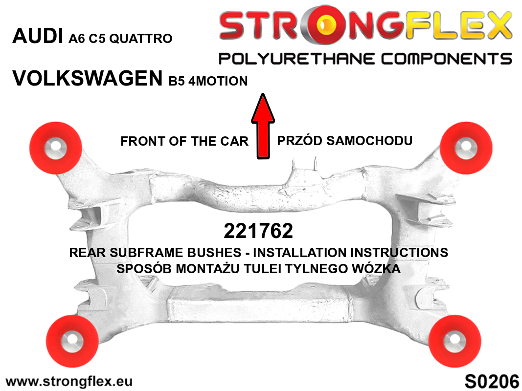 226225A: Rear subframe bush kit SPORT
