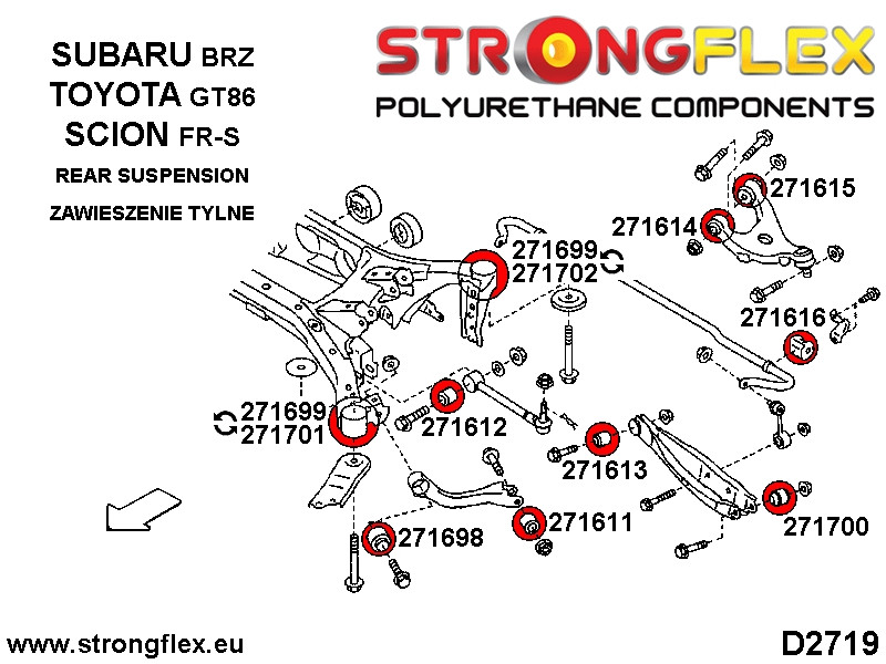 271616B: Rear anti roll bar bush
