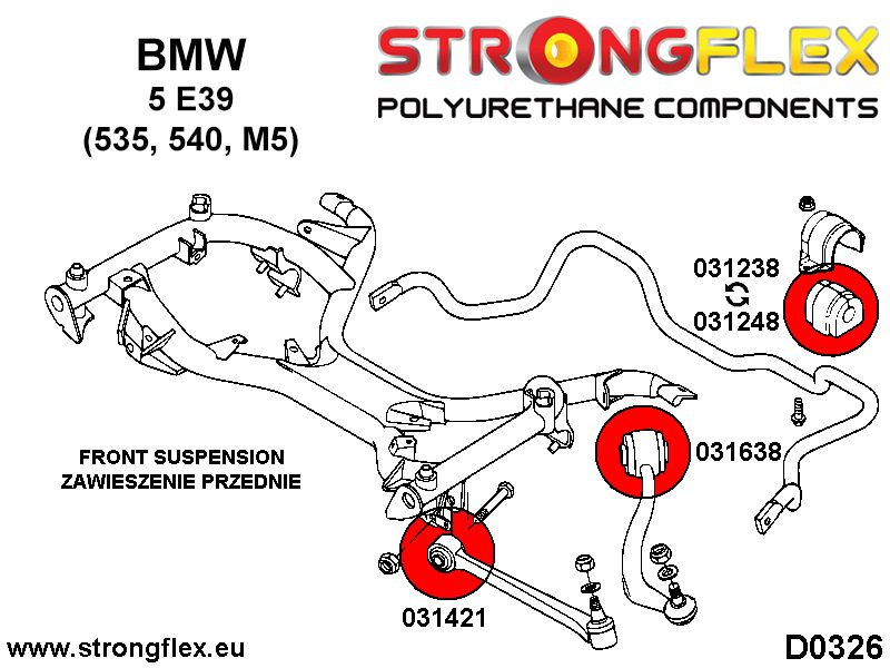 031638B: Front lower tie bar to chassis bush 66mm