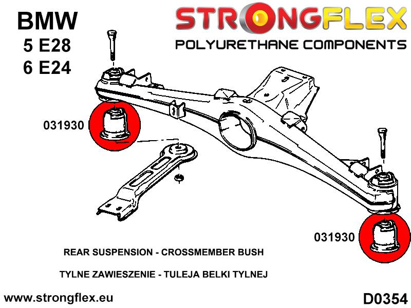 036052B: Full suspension  polyurethane bush kit