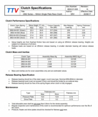 TTV 184mm enkelplaats race clutch - (without clutchplates